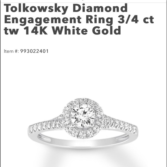 Tolkowsky diamond engagement ring; 3/4 ct - Picture 4 of 4